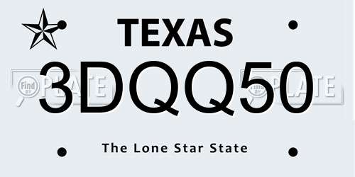 3DQQ50 Texas License Plate