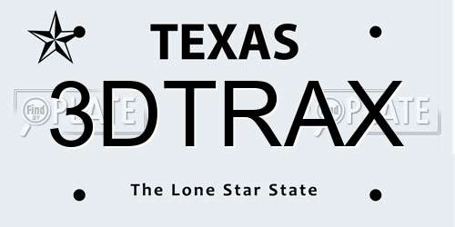 3DTRAX Texas License Plate