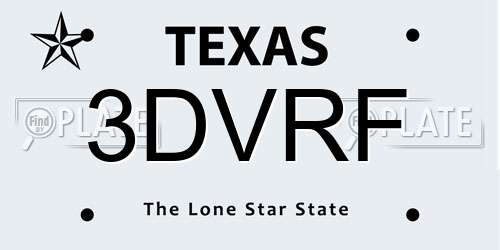 3DVRF Texas License Plate