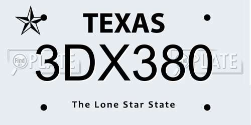 3DX380 Texas License Plate