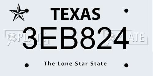 3EB824 Texas License Plate
