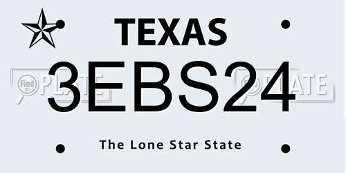 3EBS24 Texas License Plate