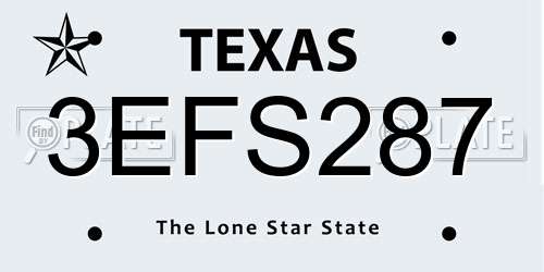 3EFS287 Texas License Plate