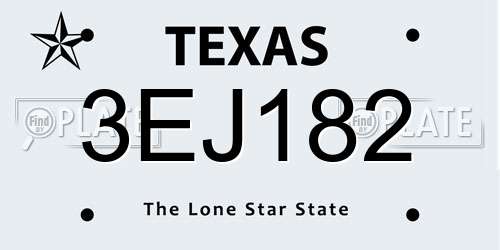 3EJ182 Texas License Plate