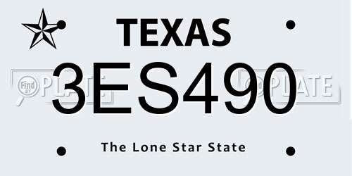 3ES490 Texas License Plate