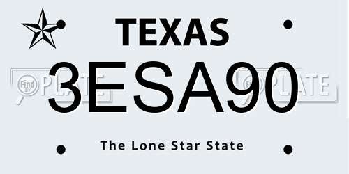 3ESA90 Texas License Plate