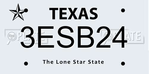 3ESB24 Texas License Plate