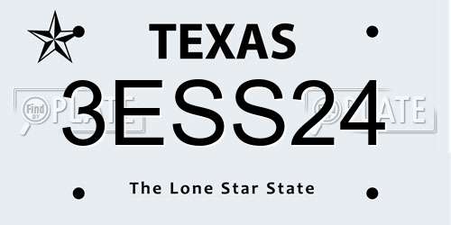 3ESS24 Texas License Plate