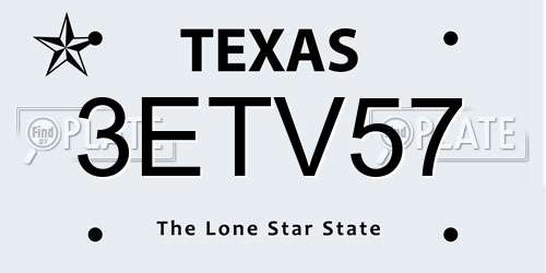 3ETV57 Texas License Plate