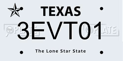 3EVT01 Texas License Plate