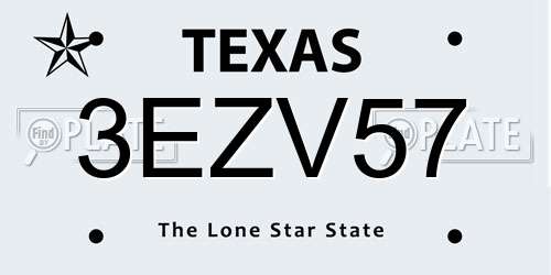 3EZV57 Texas License Plate