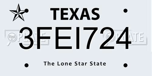 3FEI724 Texas License Plate