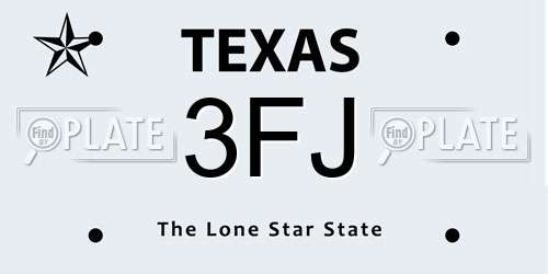3FJ Texas License Plate