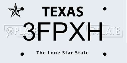 3FPXH Texas License Plate