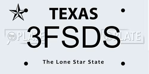3FSDS Texas License Plate