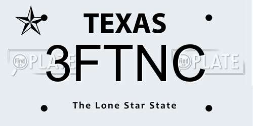 3FTNC Texas License Plate