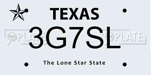 3G7SL Texas License Plate