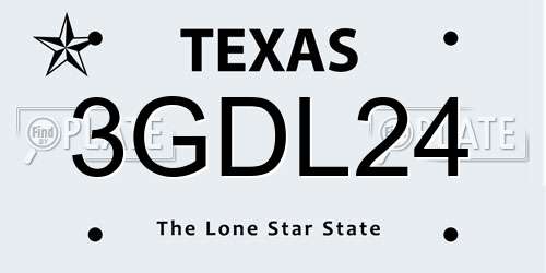 3GDL24 Texas License Plate