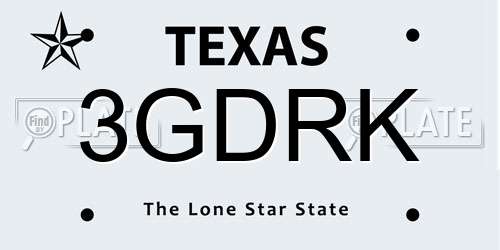 3GDRK Texas License Plate