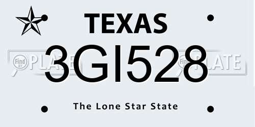 3GI528 Texas License Plate