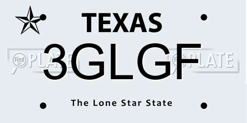 3GLGF Texas License Plate