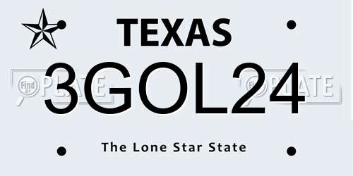 3GOL24 Texas License Plate