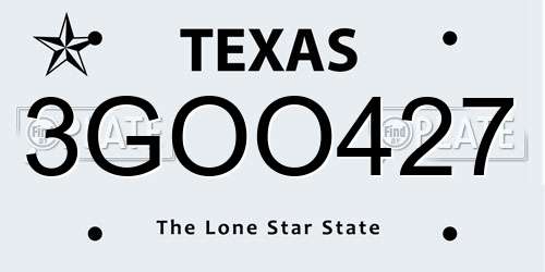 3GOO427 Texas License Plate