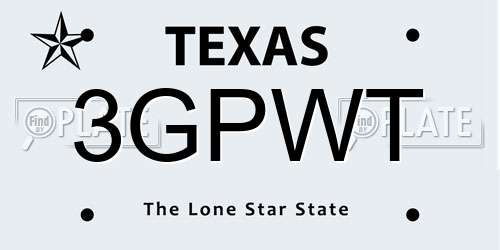 3GPWT Texas License Plate