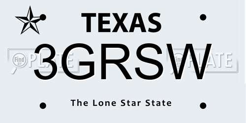 3GRSW Texas License Plate