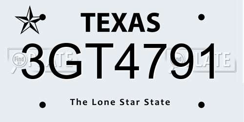 3GT4791 Texas License Plate