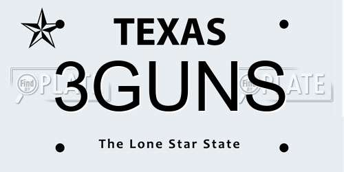 3GUNS Texas License Plate