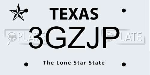 3GZJP Texas License Plate