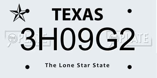 3H09G2 Texas License Plate