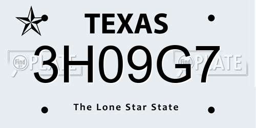 3H09G7 Texas License Plate
