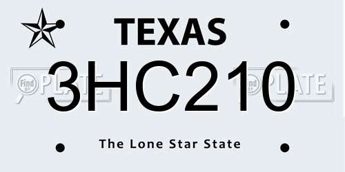 3HC210 Texas License Plate