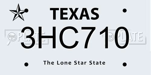 3HC710 Texas License Plate