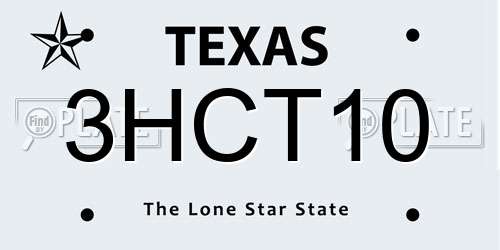 3HCT10 Texas License Plate