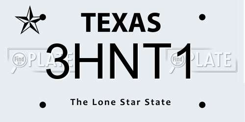3HNT1 Texas License Plate