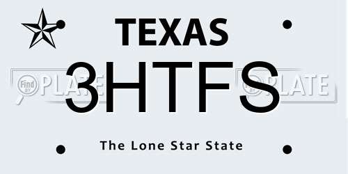 3HTFS Texas License Plate