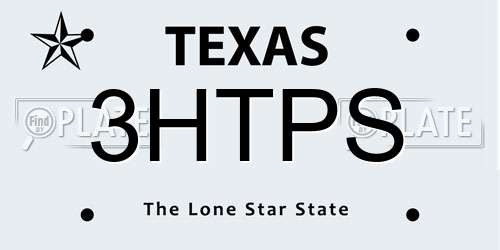 3HTPS Texas License Plate