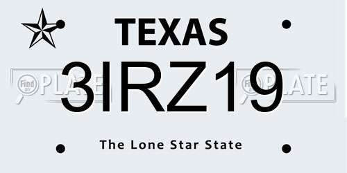 3IRZ19 Texas License Plate