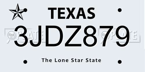 3JDZ879 Texas License Plate
