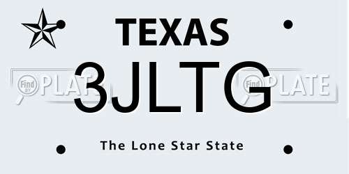 3JLTG Texas License Plate
