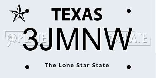 3JMNW Texas License Plate