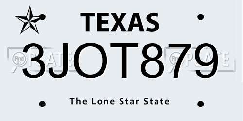 3JOT879 Texas License Plate