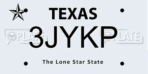 3JYKP Texas License Plate