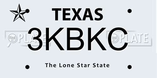 3KBKC Texas License Plate
