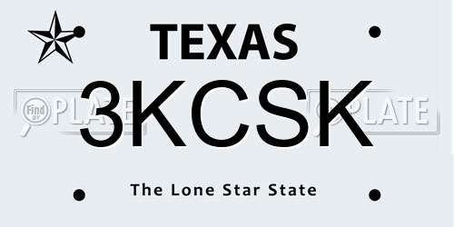 3KCSK Texas License Plate