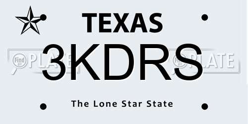 3KDRS Texas License Plate