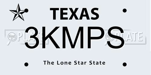 3KMPS Texas License Plate